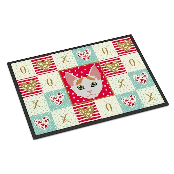 Carolines Treasures 18 x 27 in. Japanese Bobtail Cat Love Indoor or Outdoor Mat CK5122MAT - main